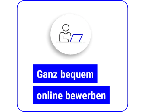 Button Online bewerben blau | WINGS-Fernstudium